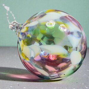 Hand Blown Studio Art Glass Orb Ornament Friendship Ball Witch Ball Glassware